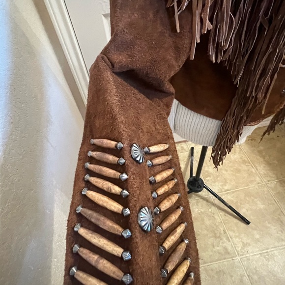 Cripple Creek Leather Jacket Rodeo Western Genuine Leather suede Fringe brown XL - Picture 16 of 16